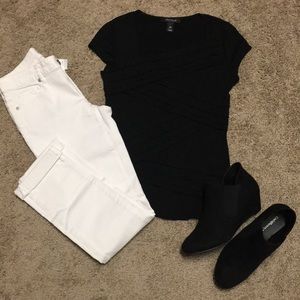 White House Black Market Black Layered T-shirt